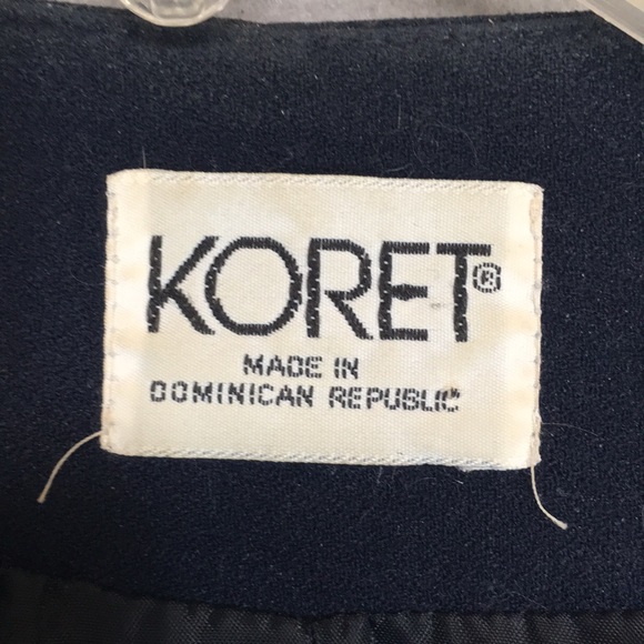 KORET Navy Blue Gold Trim Wrinkle Resistant Fully Lined Like New Career Blazer - Picture 16 of 16